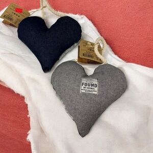 Lot Of 2 The Original FOUND My Animal‎ Denim HEART Rope Dog Toy Sz M